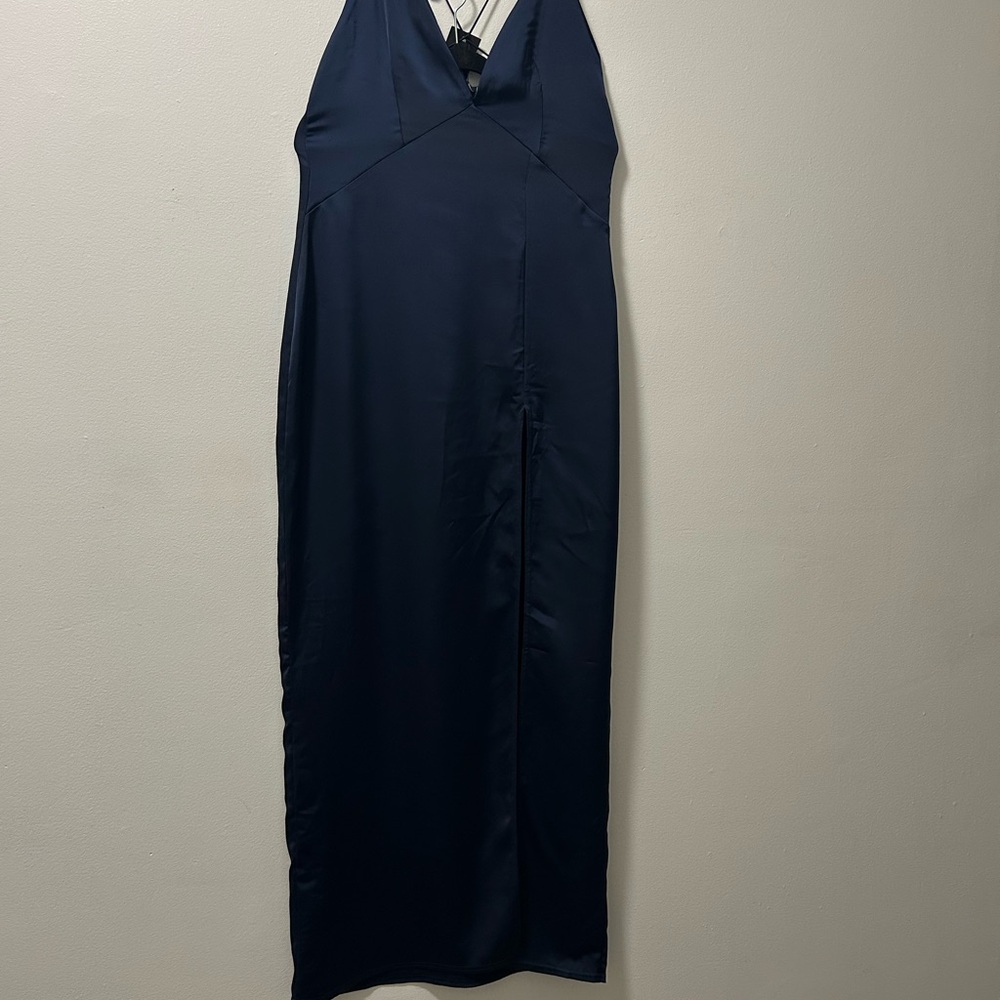 Nasty Gal Midnight Blue Backless Dress